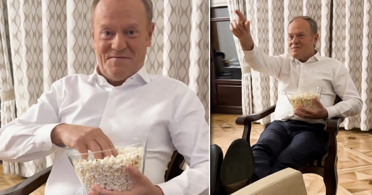 Tusk z popcornem w ręku zapowiada seans. Nawiązuje do sprawy Ziobry?