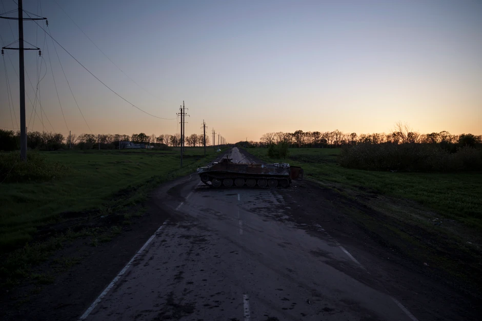 Uništeni ruski tenk u selu Vilhivka kod Harkova