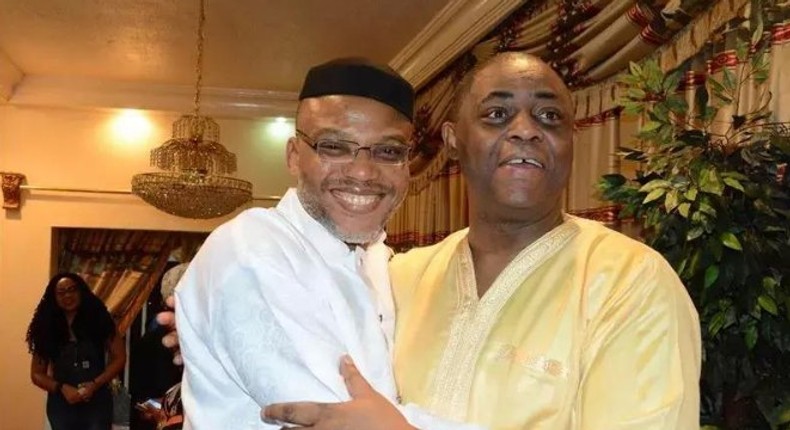 IPOB leader, Nnamdi Kanu and former aviation minister, Femi Fani-Kayode.