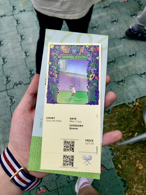 Bilet wstepu na korty Wimbledonu (2023)