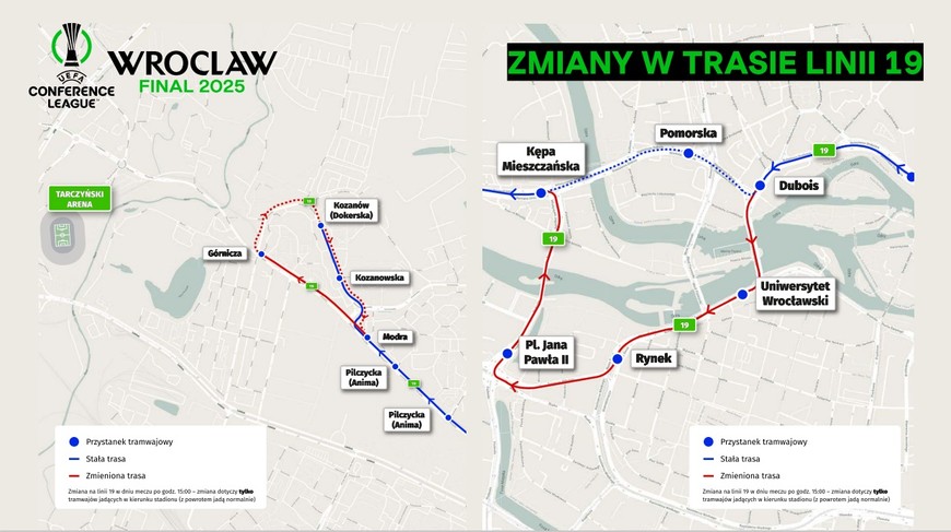 Zmiany trasy linii 19