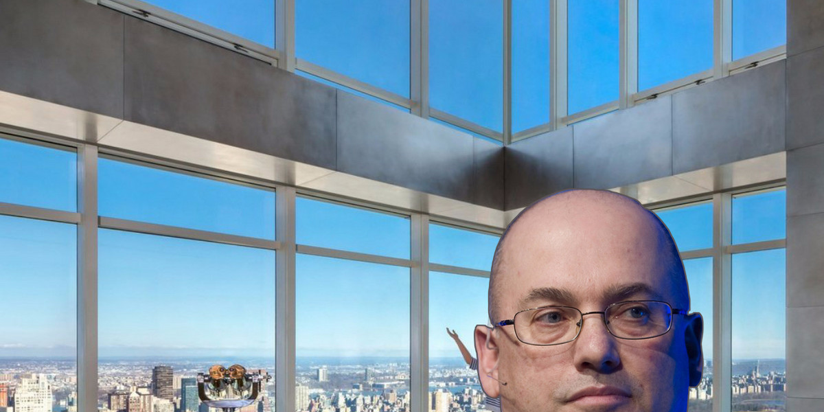 Cohen's penthouse in the Bloomberg complex boasts panoramic city views.