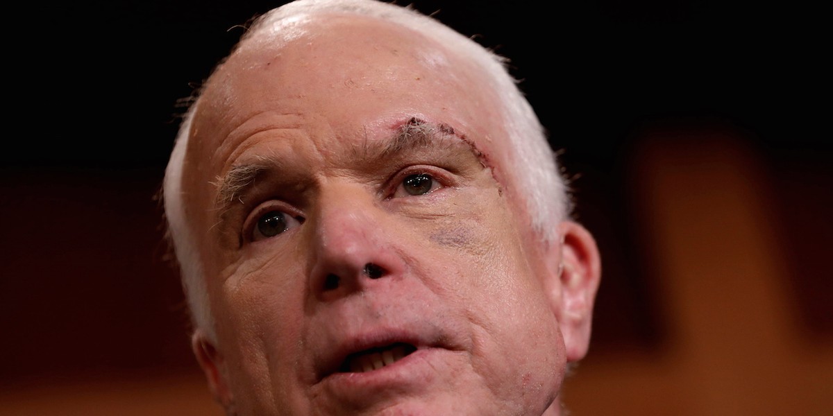 Healthcare stocks are rising after John McCain dealt a major blow to the Republican healthcare bill