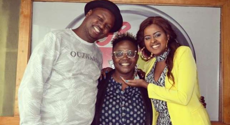 Former Capital FM presenter Laura Walubengo, Maqbull and Amina Rabar