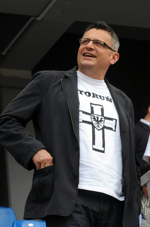 Tomasz Lenz na meczu żużlowym w Toruniu w 2011 r.