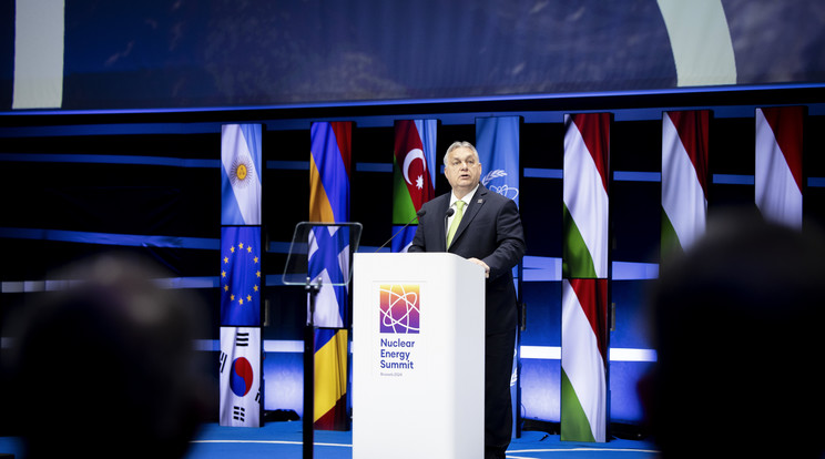 Orbán Viktor felszólal az európai Atomcsúcson /Fotó:MTI Fischer Zoltán INGY