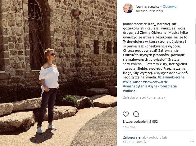 Joanna Racewicz z synem w Jerozolimie