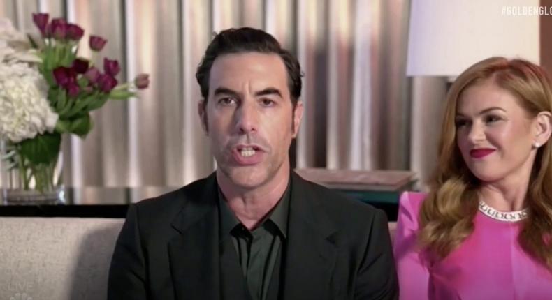The actor Sacha Baron Cohen and his wife, Isla Fisher.
