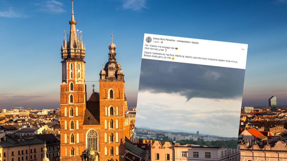 Kraków. Blisko groźnego zjawiska. Nad miastem widoczny był lej kondensacyjny 