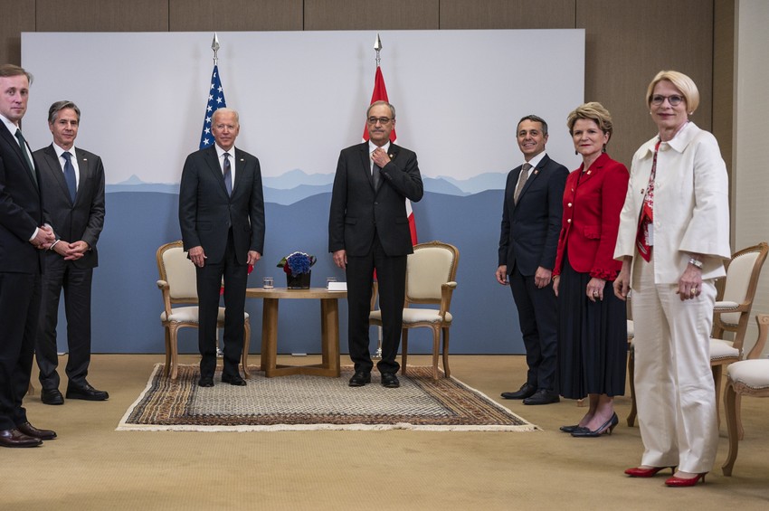 Švajcarski predsednik Gi Parmelin sa Džoom Bajdenom i američkom delegacijom