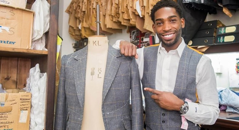 Tinie Tempah wearing tweed