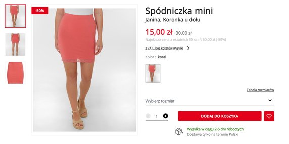 KIK Spódniczka mini z koronką