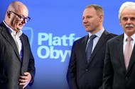 Posłowie Michał Kamiński, Jacek Protasiewicz i Stanisław Huskowski poza Platforma Obywatelska