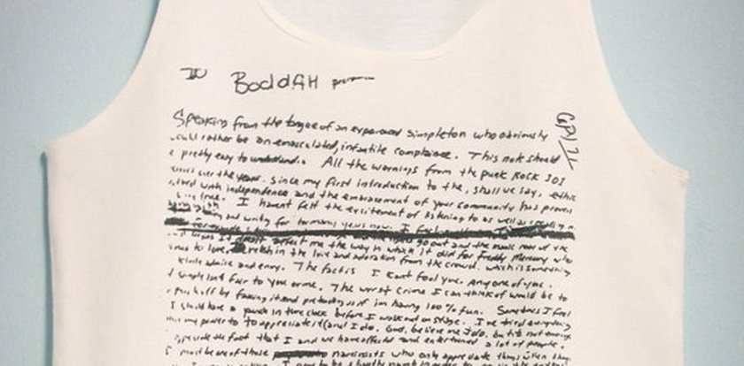 Samobójczy list Cobaina sprzedawany jest na koszulkach!