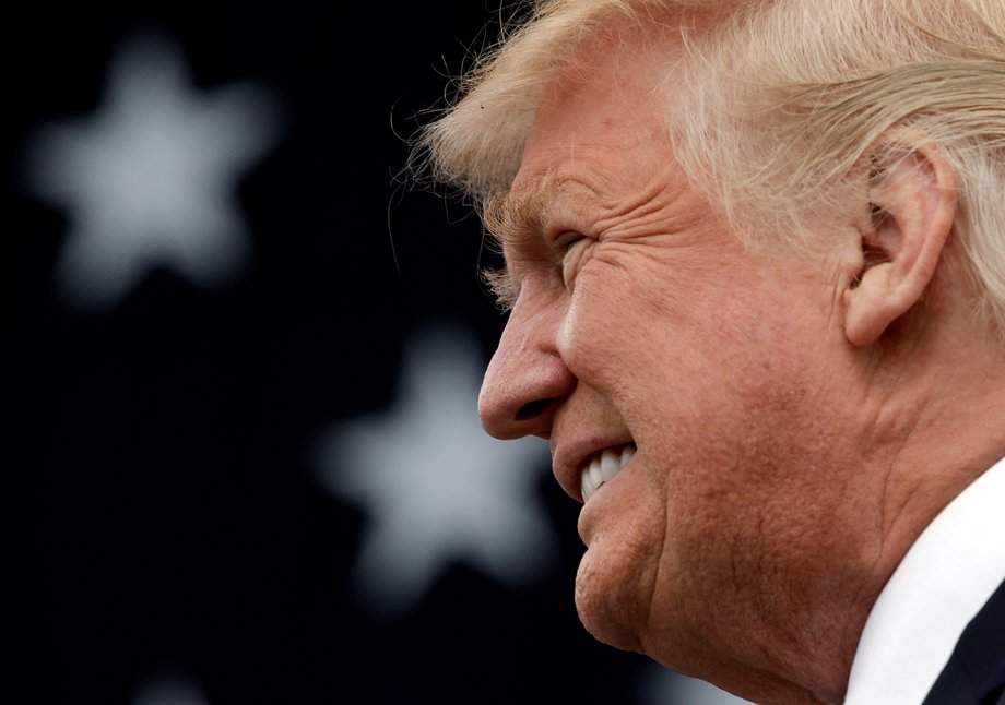 Donald Trump speaks at a rally in Greensboro, North Carolina.