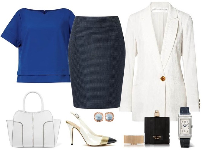 STYLIZACJE do biura na lato: bluzka, spódnica-Midori Feminine Fashion/midori.pl, buty-Menbur/menbur.pl, żakiet,dodatki-TK Maxx