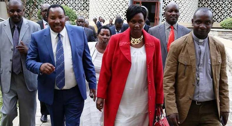 File image of Governor Ferdinand Waititu with his wife Susan Ngun'gu. The two were taken in for questionning at EACC offices alongside their daughter Njeri Ndun'gu