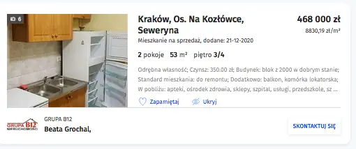 Ogłoszenie w serwisie Morizon