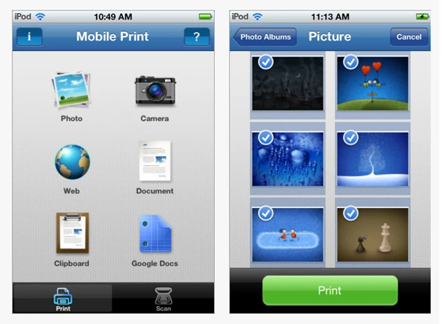 samsung mobile print ios