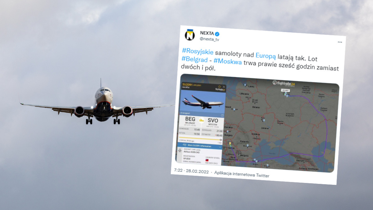 Wojna Rosja – Ukraina. Nowe, kuriozalne trasy rosyjskich samolotów 