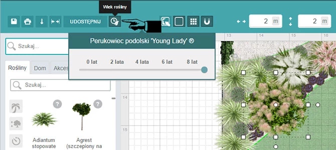 W MyGreenSpace możemy sprawdzić, jak będzie wyglądała zaznaczona roślina za kilka lat