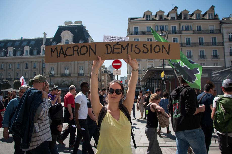 Protesty we Francji przeciwko reformom Macrona. 