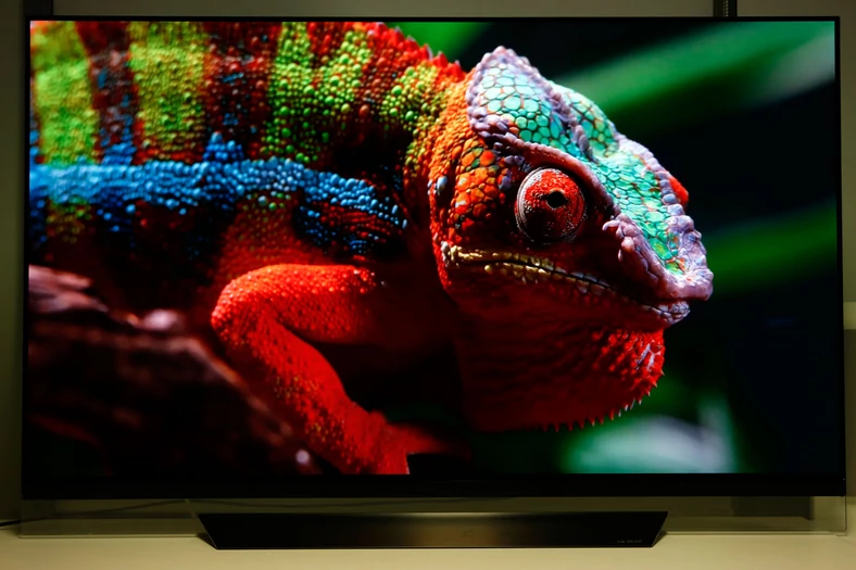 LG OLED55E8PLA to bardzo minimalistyczne, ale też i efektowne wzornictwo