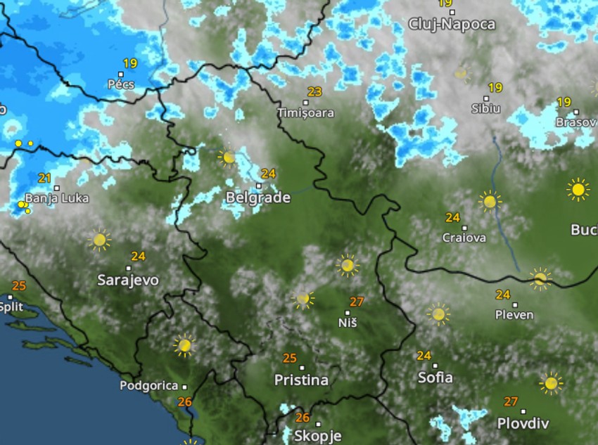 Kišni oblaci stižu u Beograd od 11h