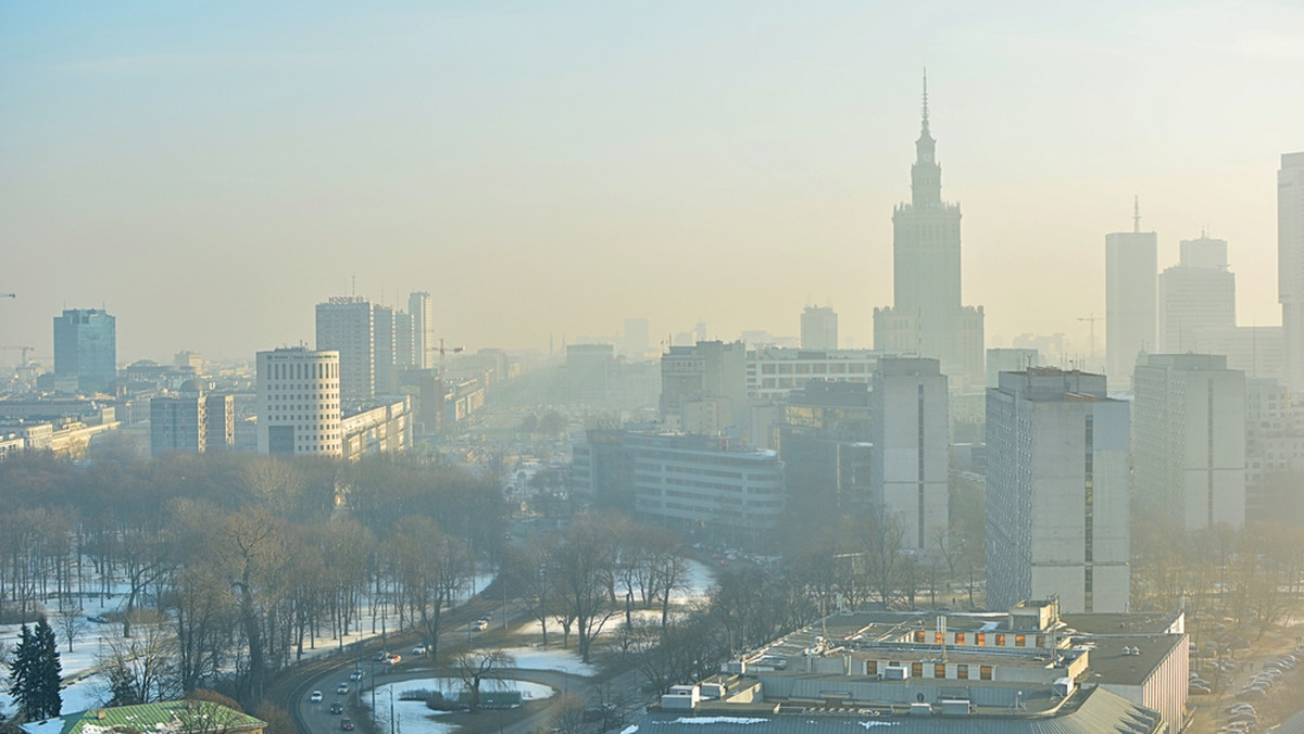 Smog w mieście Warszawa - wtorek 12 lutego