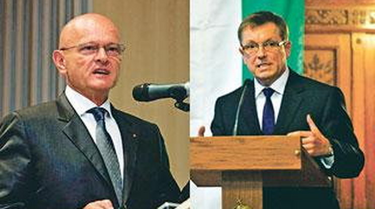 Matolcsy Györgyöt (jobbra)jegybank elnöke és Patai Mihály bankvezető lett az alelnök