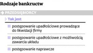 Rodzaje bankructw