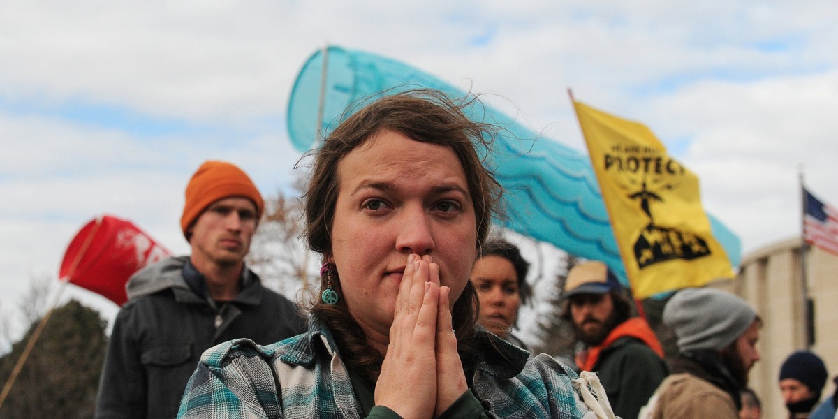 Protesters say a leak in the Dakota Access pipeline, which Trump just advanced, could be a 'death sentence'