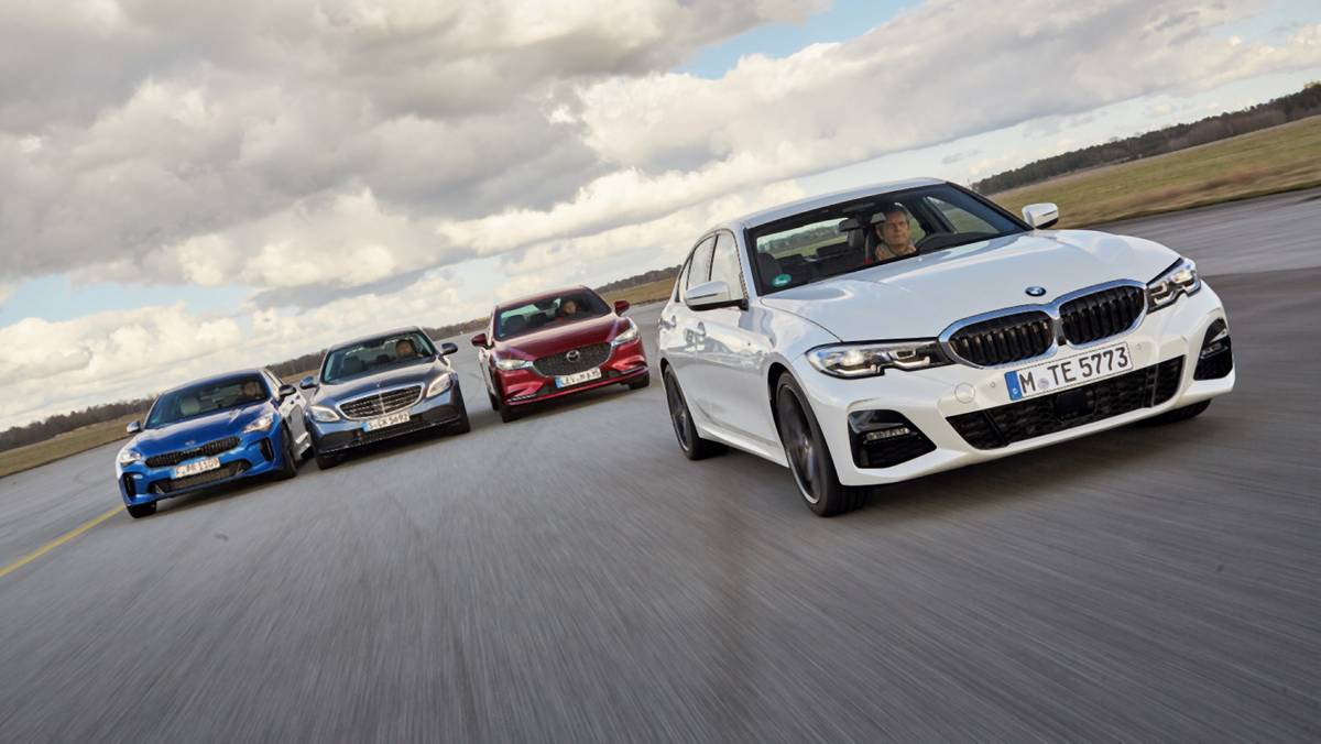 Porównanie: Kia Stinger, Mazda 6, Mercedes klasy C i BMW serii 3