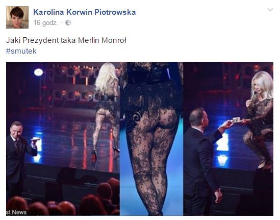 Post z Facebooka Karoliny Korwin-Piotrowskiej