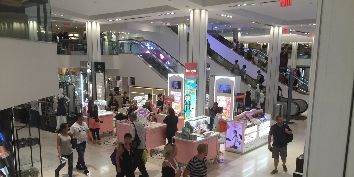 Inside a Macy's.