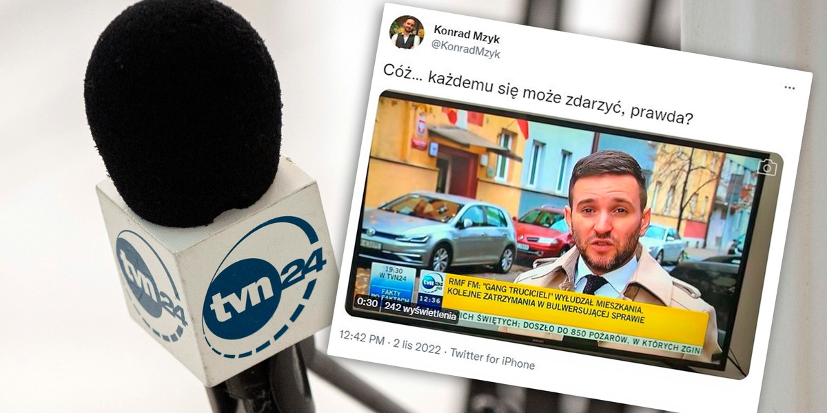 Wpadka reportera na antenie TVN24.