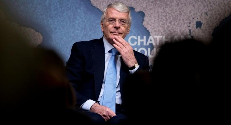 Former British Prime Minister John Major speaks about Britain and Europe's future at Chatham House in London on February 27, 2017