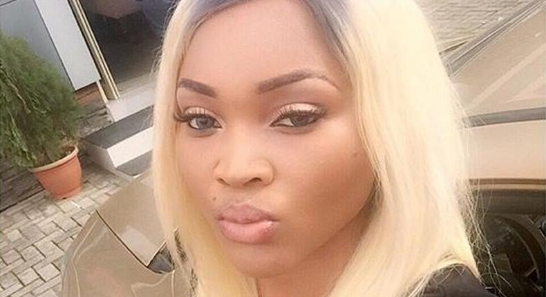 Mercy Aigbe shows off her platinum blonde hair