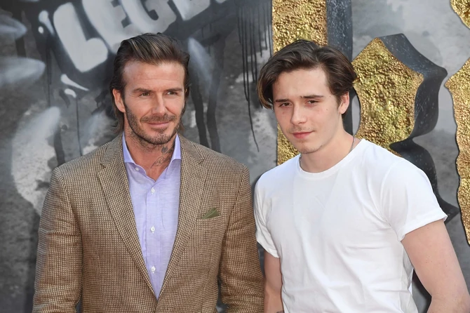 Dejvid Bekam sa sinom Bruklinom