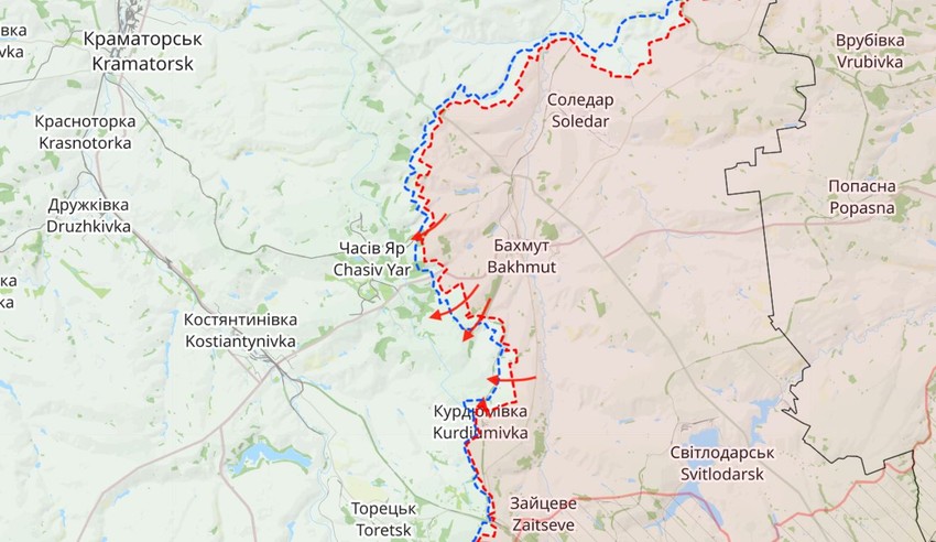 Mapa Časiv Jar, 6 april 2024.