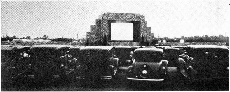 Pierwsze kino samochodowe w Camden, 1933 r.