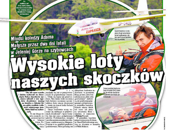 Polscy skoczkowie latali szybowcami