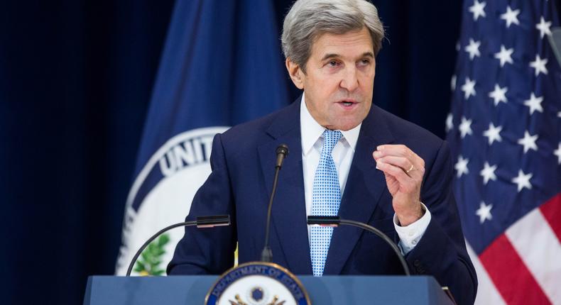 US Secretary of State John Kerry speaks on December 28.