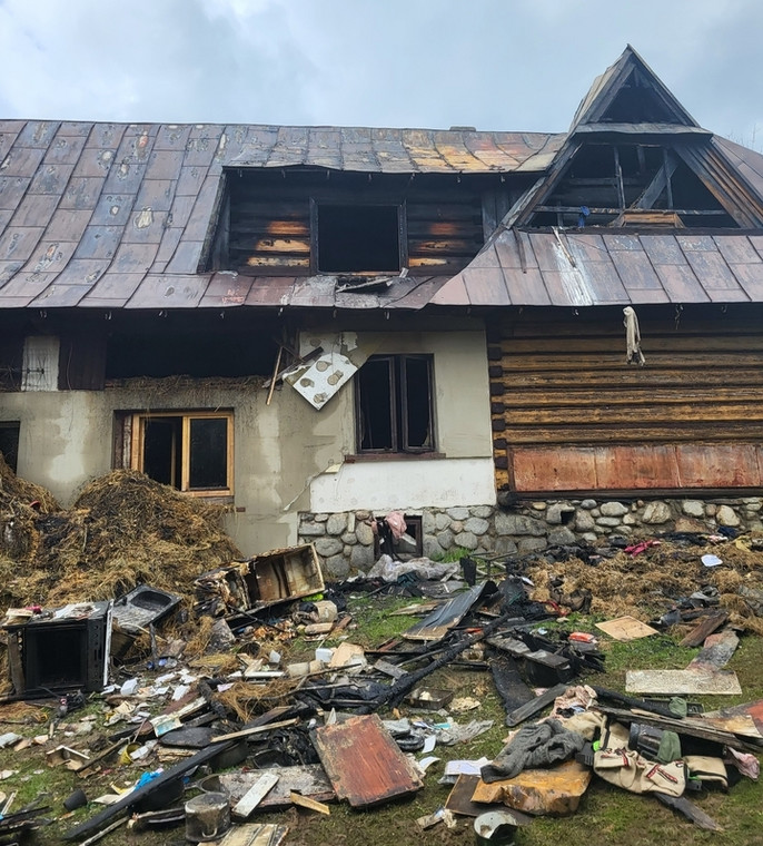 Spalony dom rodziny Łukaszczyków