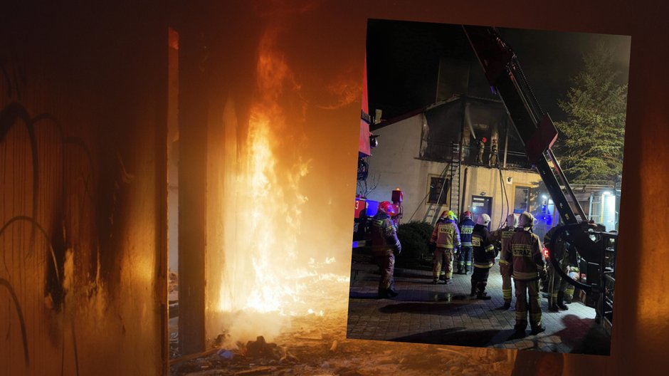 Pożar w Ośrodku Terapii Uzależnień w Smażynie (screen: Facebook/Szpitale pomorskie)