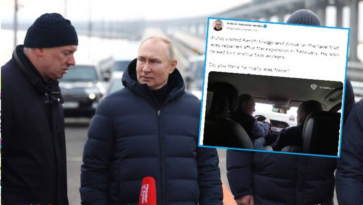 Władimir Putin na moście Krymskim (Screen: Twitter/Gerashchenko_en)