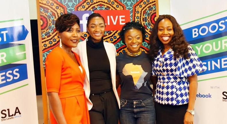 Abi Williams, SMB Manager for Middle East, Africa and Turkey; Elizabeth Oputa, Afua Osei, Co-founder, SheLeadsAfrica; and Stephanie Obi at Facebook and SheLeadsAfrica Boost Your Buisness training at the Ford Foundation.