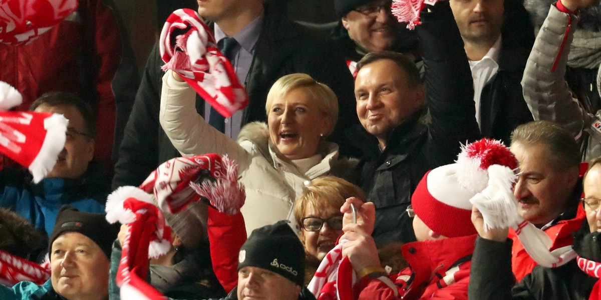 Prezydent Andrzej Duda i pierwsza dama na konkursie skoków w Zakopanem