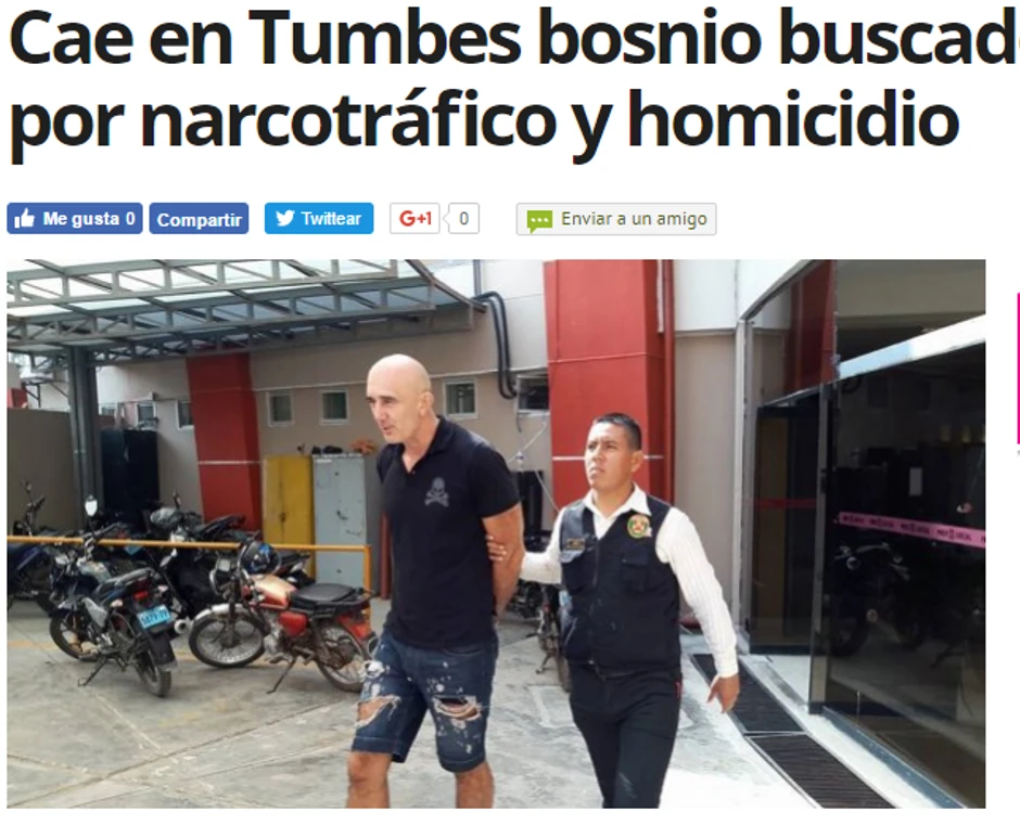 Hapšenje Jakšića je udarna vest u Peruu