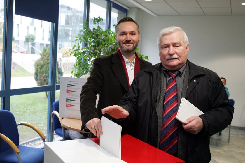 Jarosław Wałęsa, europoseł PO i Lech Wałęsa, legendarny lider Solidarności i prezydent RP